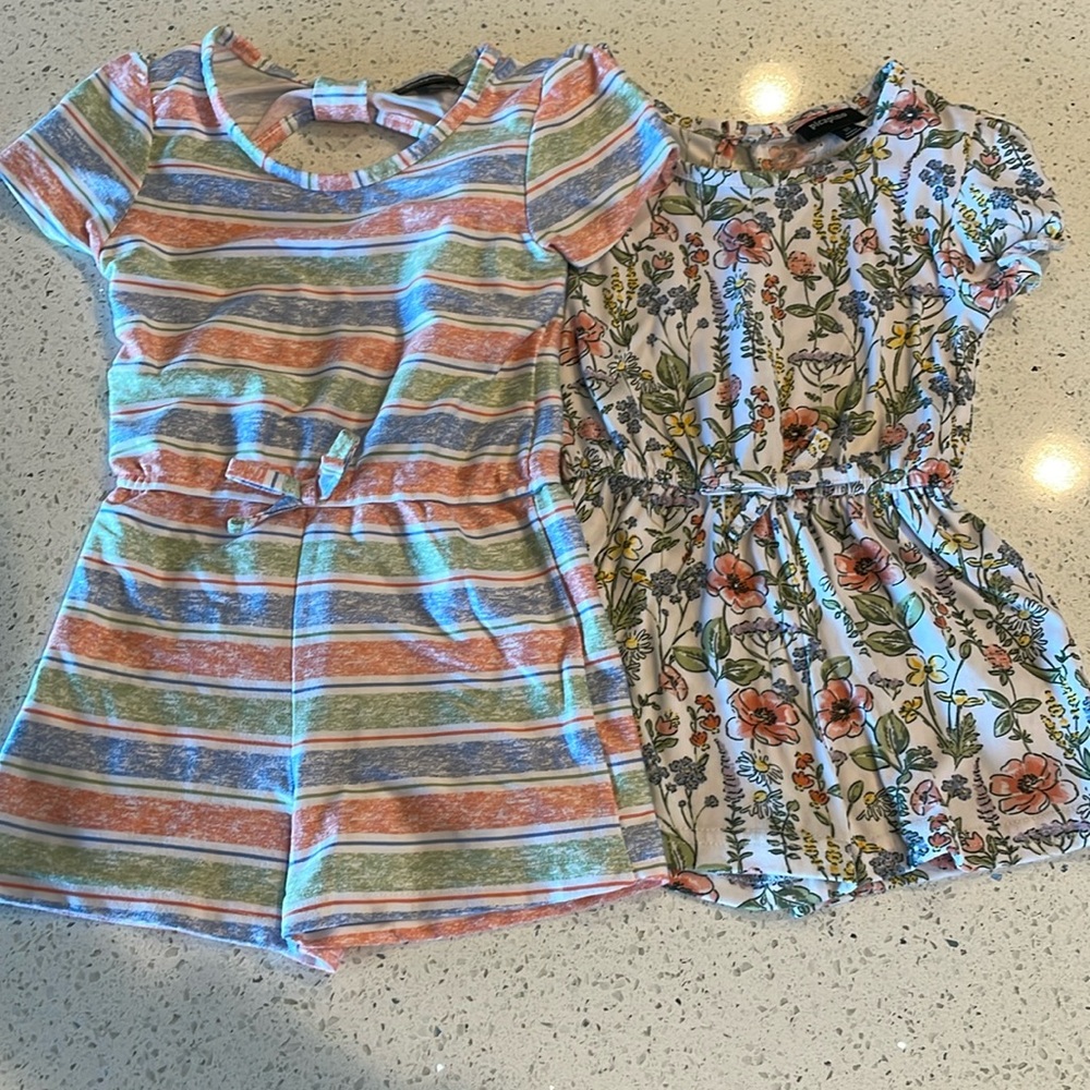 Two size 3T short rompers